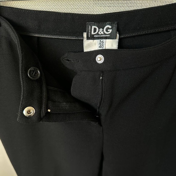 D&G Dolce & Gabbana Black Dress Pants — Size 26 / IT 40 — Made in Italy - Picture 7 of 12